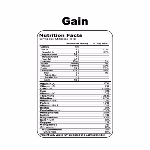 genestar gain supplement facts