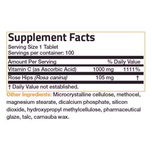 bronson viramin c 1000mg supplement facts