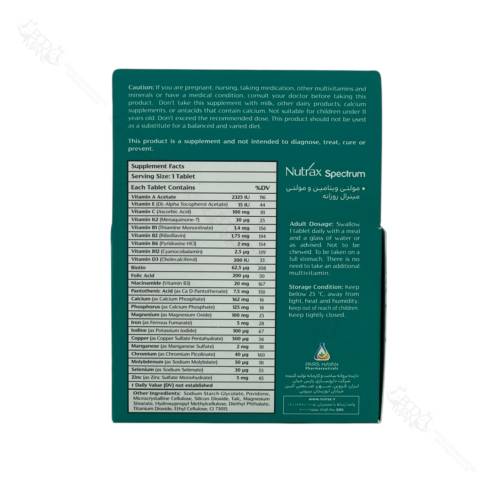 nutrax spectrum supplement facts
