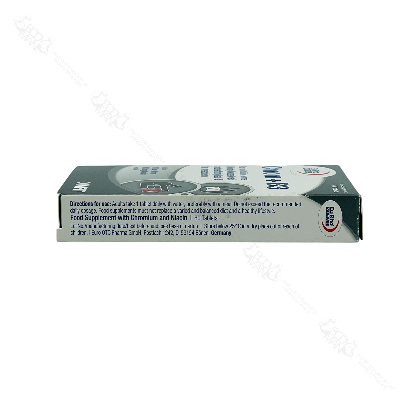 Eu Rho VITAL Chrom + B3 directions for use راهنما و دستور مصرف کروم + ب۳ یوروویتال