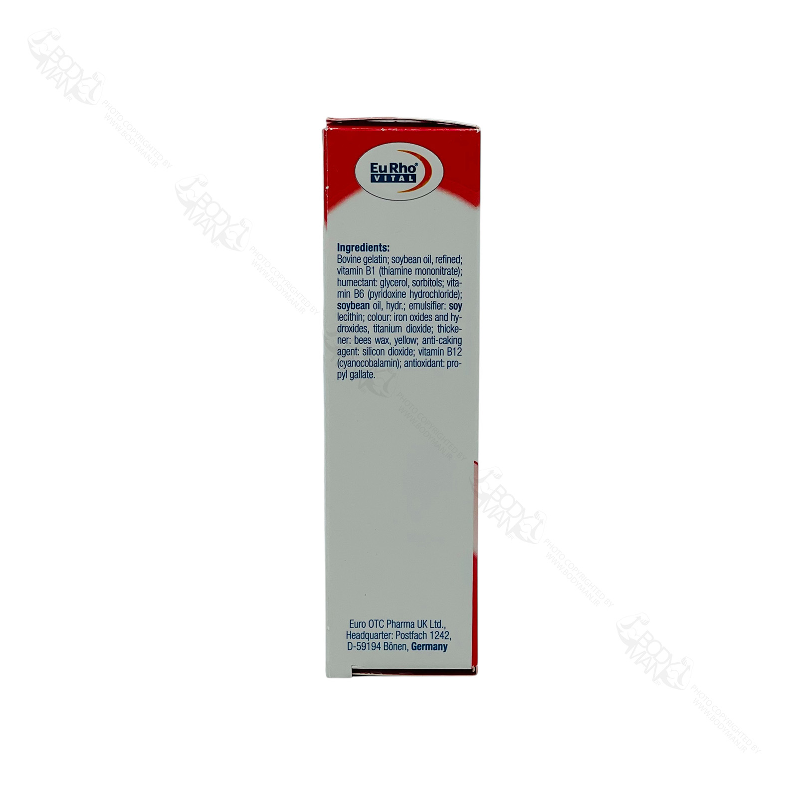 Eu Rho VITAL NeuroVit ingredients افزودنی ها و مواد تشکیل دهنده غیر فعال نوروویت یوروویتال
