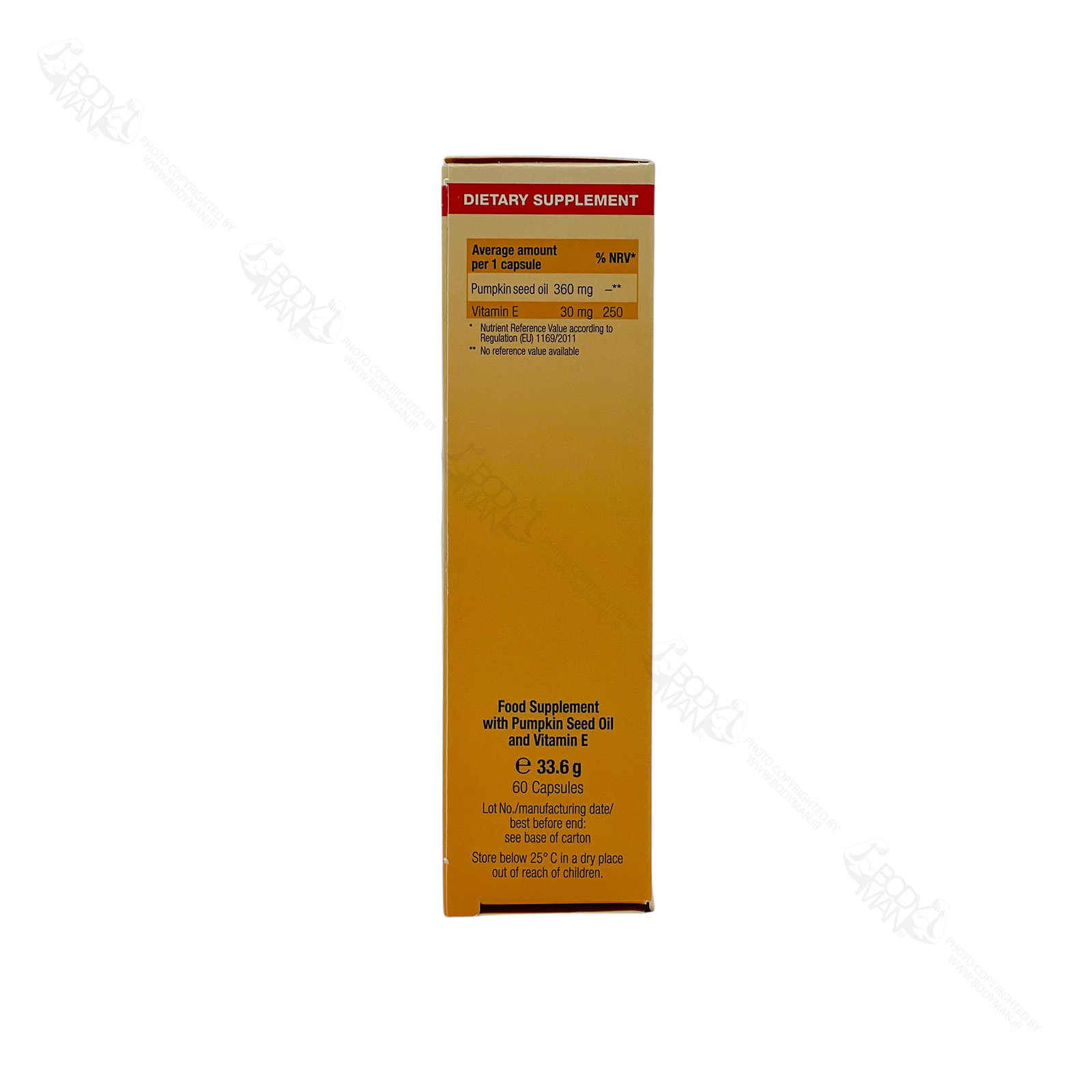 Eu Rho VITAL Prostafit supplement facts جدول ترکیبات و فرمولاسیون پروستافیت کپسول روغن دانه کدو تنبل یوروویتال