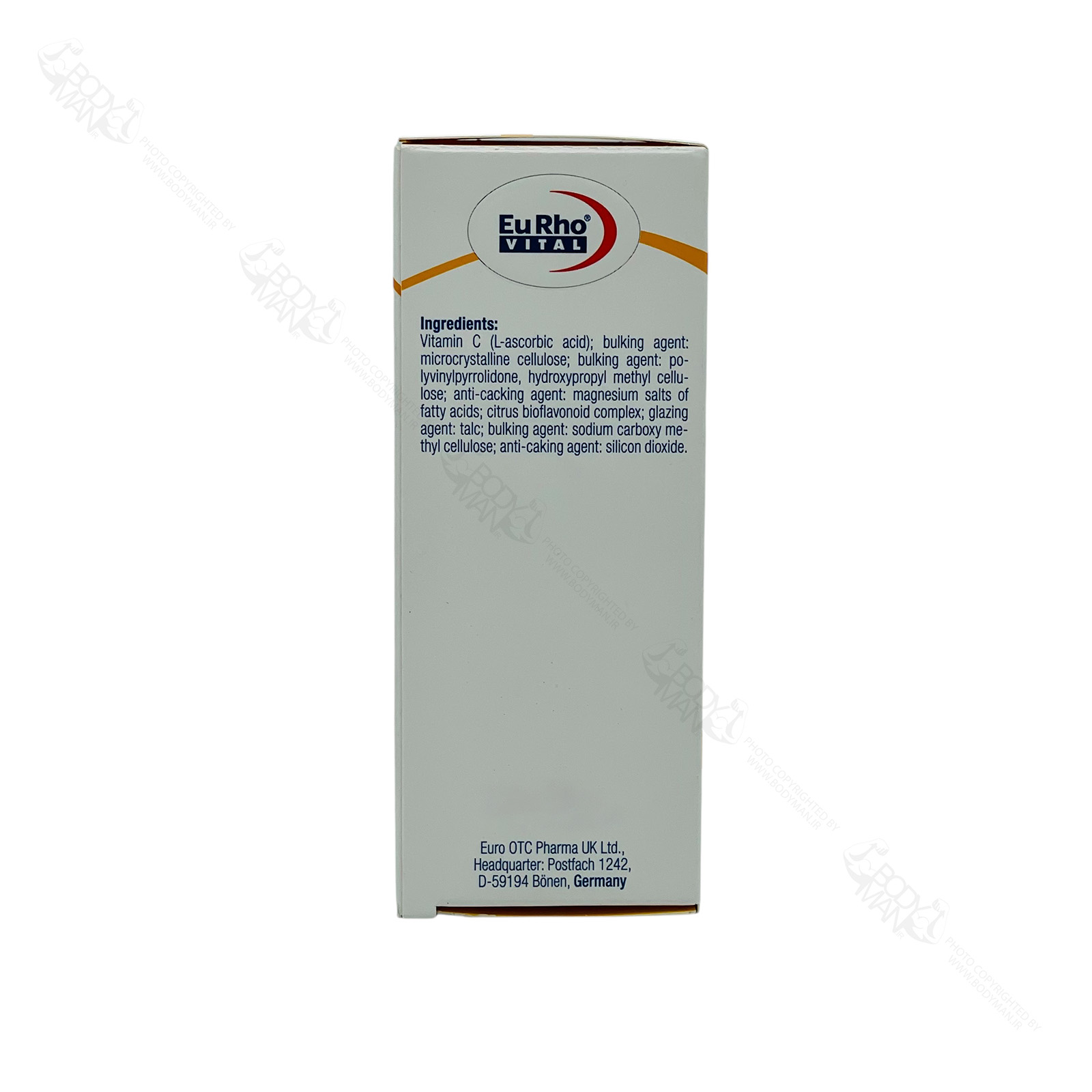 Eu Rho VITAL Vitamin C 1000 DEPOT ingredients افزودنی های غیرفعال ویتامین ث ۱۰۰۰ دپو یوروویتال