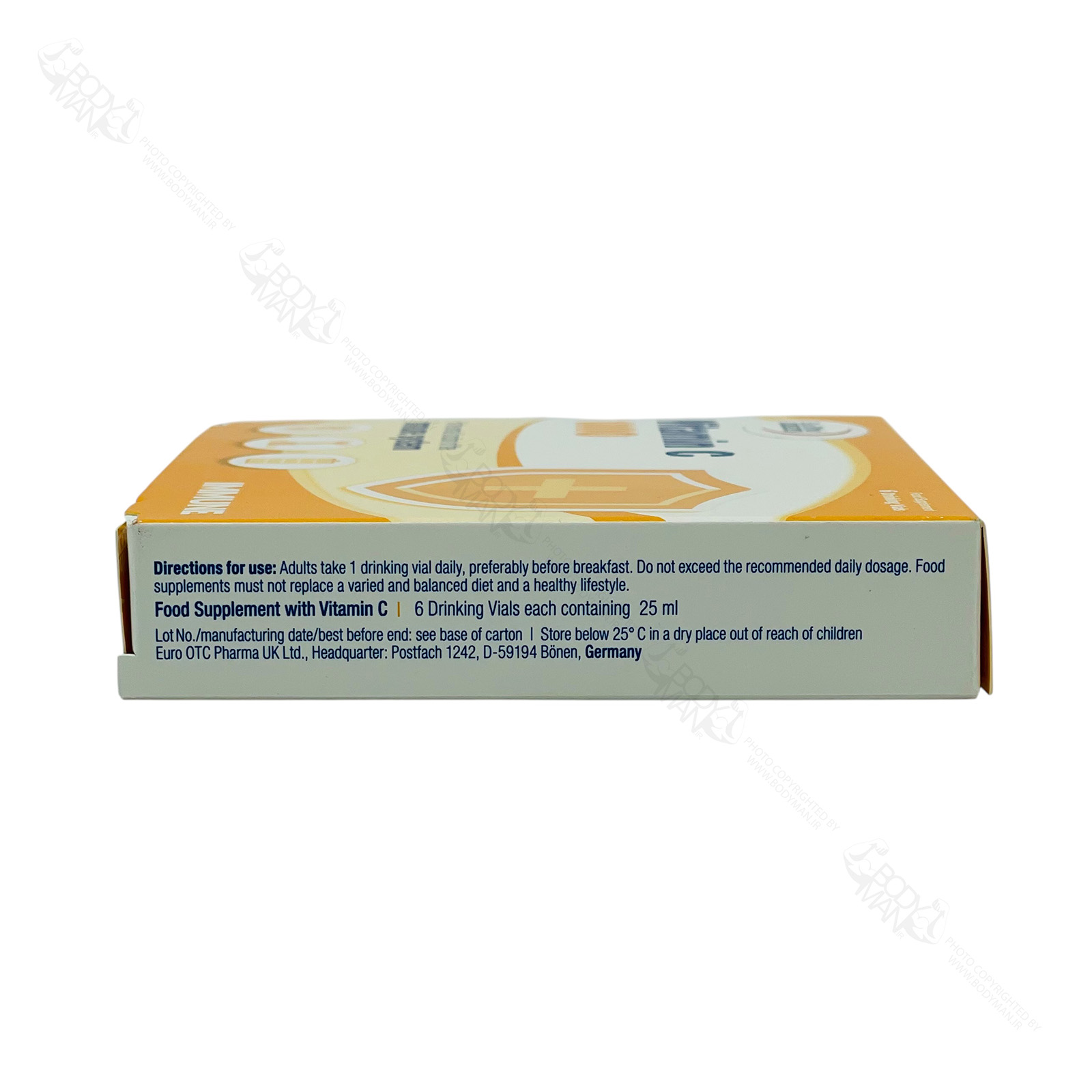 Eu Rho VITAL Vitamin C 1000 Drinking Vials directions for use راهنما و دستور مصرف ویال ویتامین ث ۱۰۰۰ یوروویتال