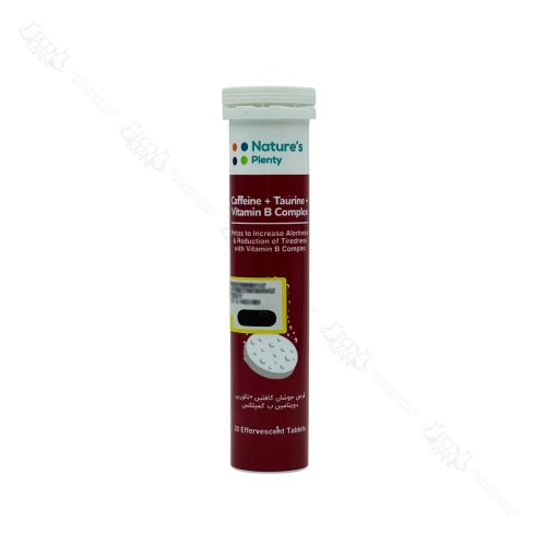قرص جوشان کافئین + تائورین + ب کمپلکس نیچرز پلنتی