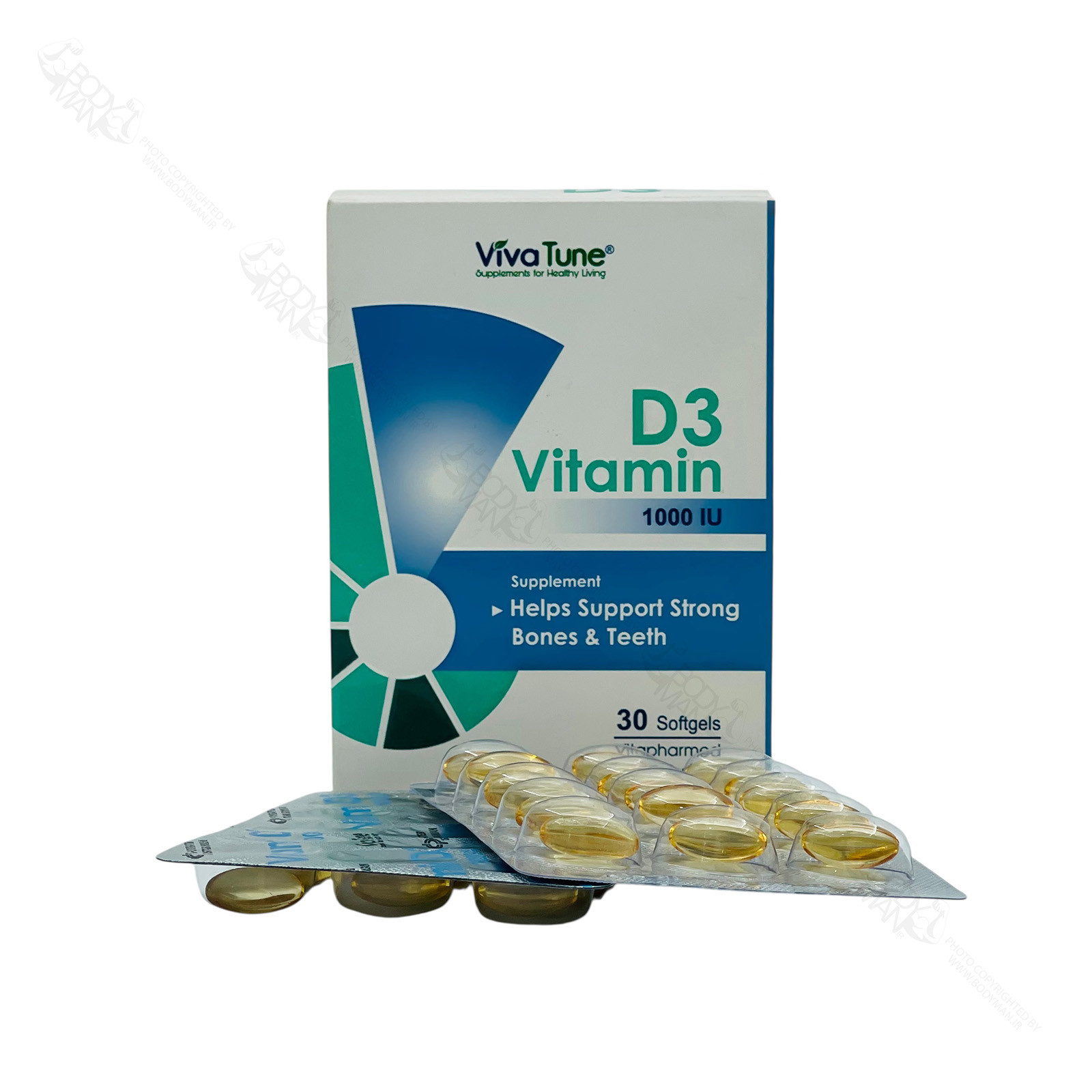 VivaTune Vitamin D3 1000 IU ویتامین د۳ ۱۰۰۰ واحد ویواتیون