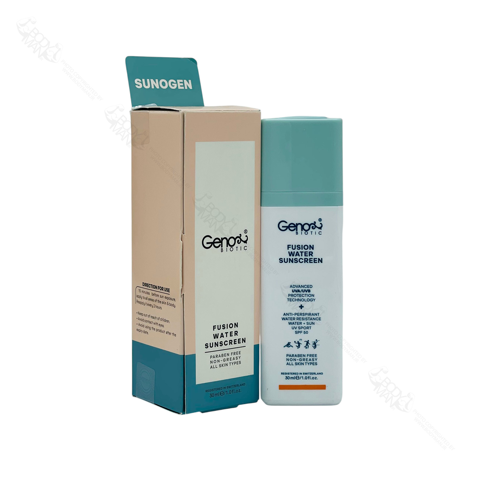 GENOBIOTIC FUSION WATER SUNSCREEN ضد آفتاب فیوژن واتر ژنوبایوتیک