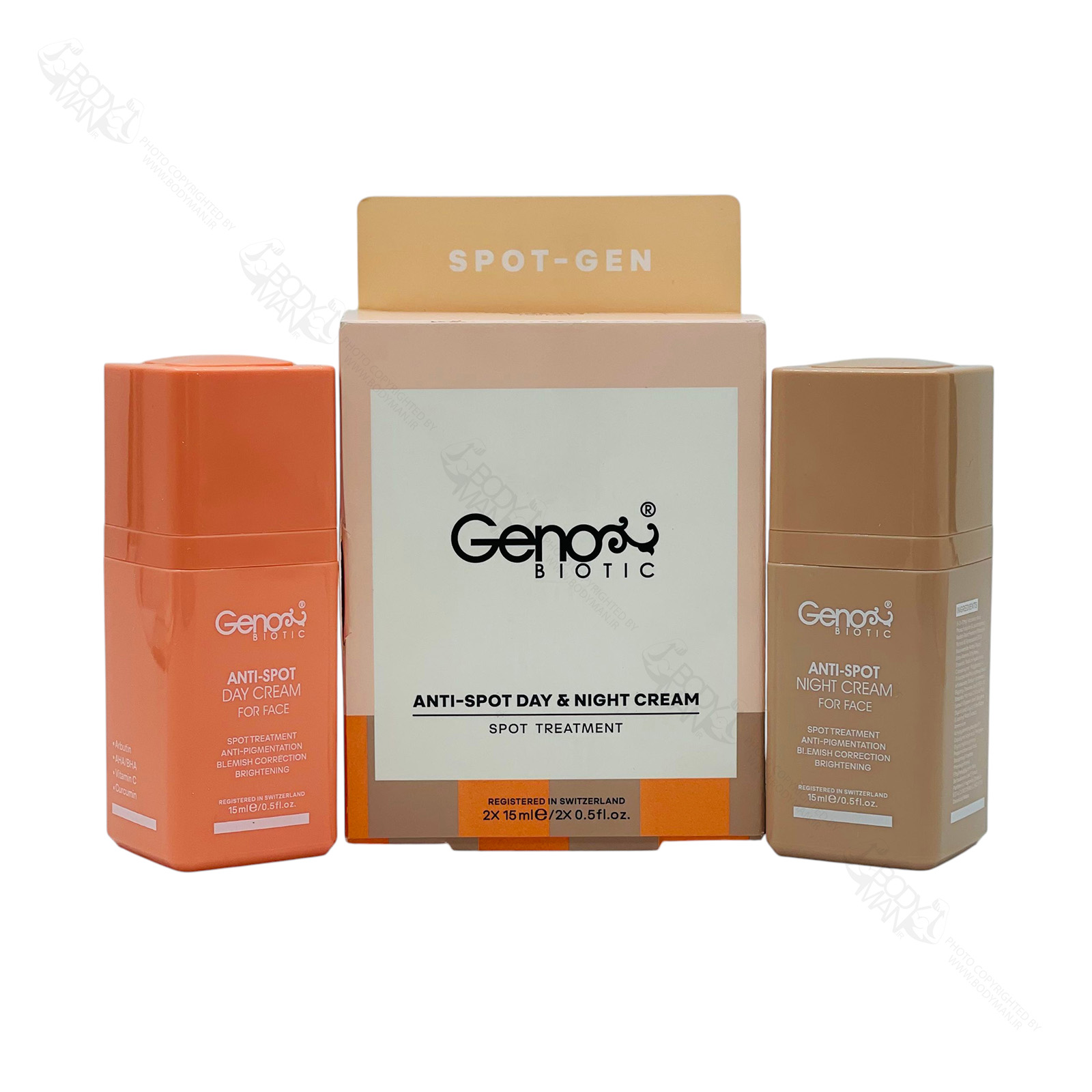 GENOBIOTIC ANTI SPOT DAY & NIGHT CREAM PACKAGE کرم های ضد لک روز و شب ژنوبایوتیک