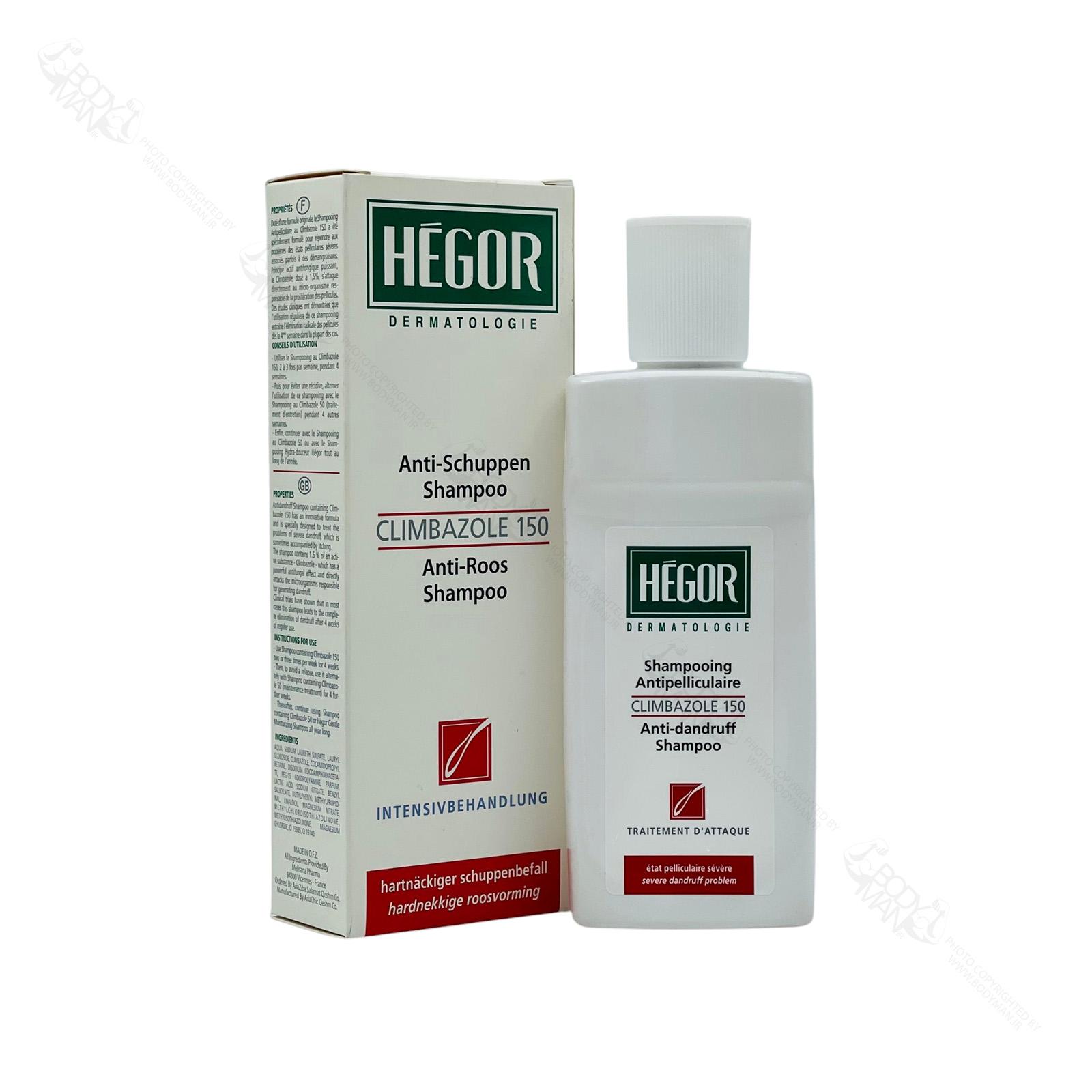 HEGOR CLIMBAZOLE 150 Anti Dandruff Shampoo شامپو ضد شوره سر حاوی کلیمبازول ۱۵۰ هگور