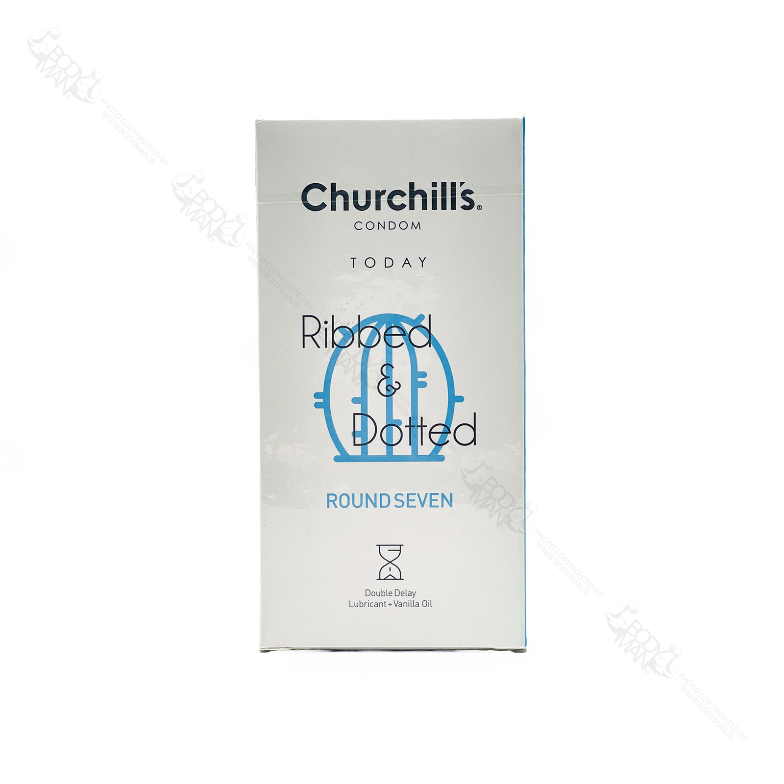 Churchill's Ribbed & Dotted CONDOM 12pcs کاندوم خاردار شیاردار تاخیری مضاعف چرچیلز بسته ۱۲ عددی